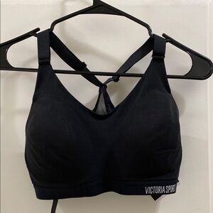 Victoria’s Secret Black Sports Bra with Cross-Strap Design and Wide Band